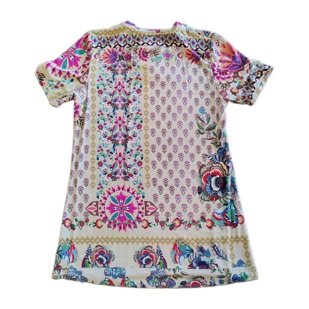 Johnny Was Zakis Top XS Boho Floral Paisley Art to Wear Multicolor Artsy Soft - Picture 2 of 7